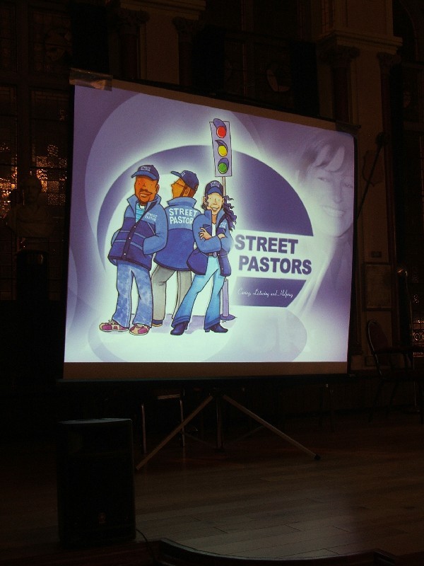 Street Pastors in lights