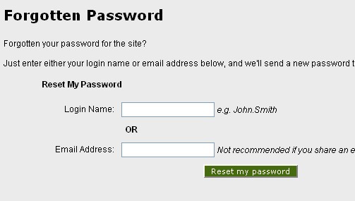 Forgotten Password