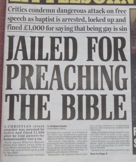 Jailed for preaching